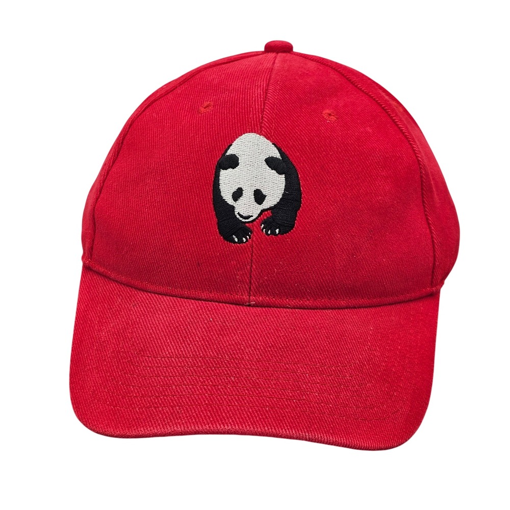 San Diego Zoo Panda Bear Hat Red Cotton Adjustable‎ Strapback Souvenir Cap